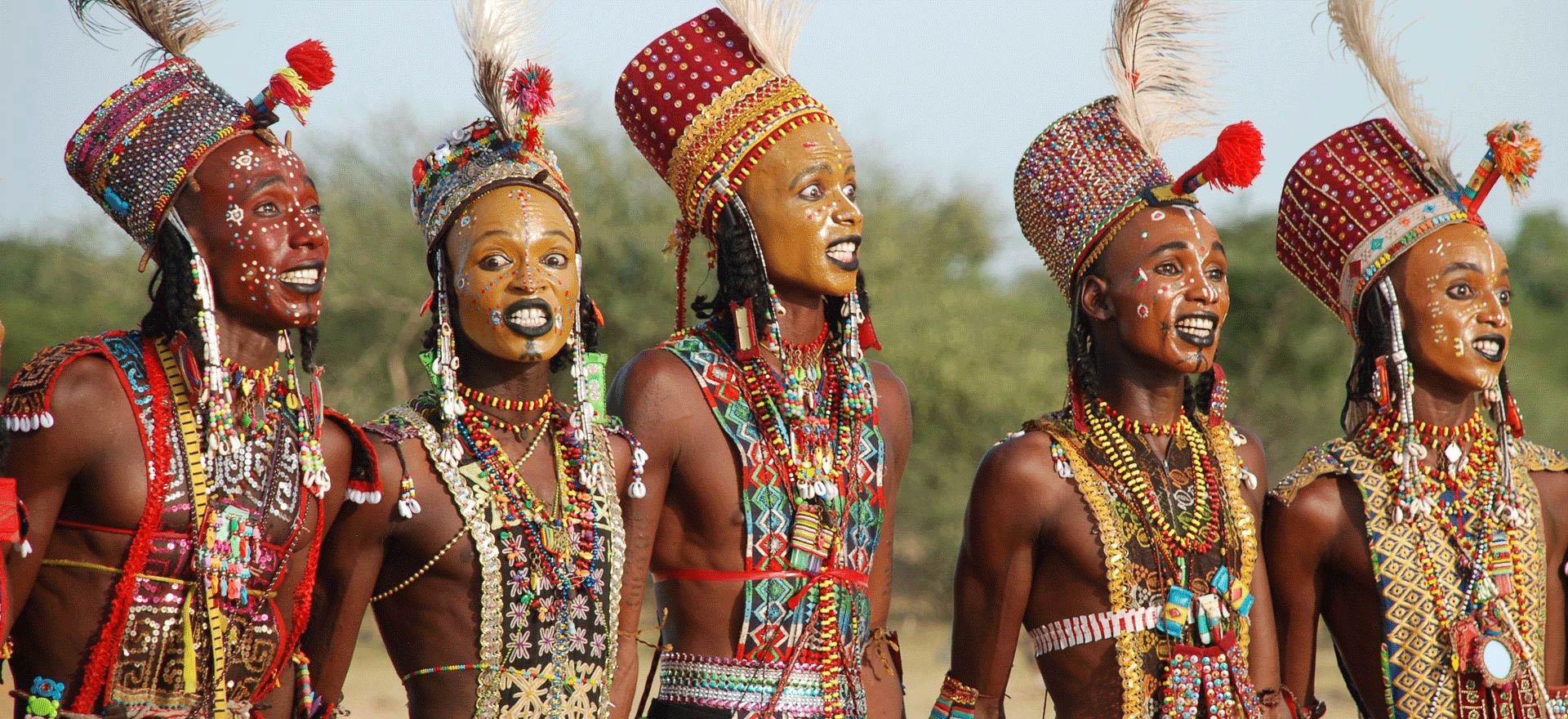 Wodaabe men at the Gerewol Festival - Chad tours