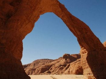 Rock arch in the Ennedi Mountains - Chad tours and holidays