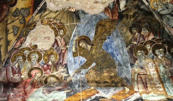 Religious frescoes inside monastery - Kosovo tours