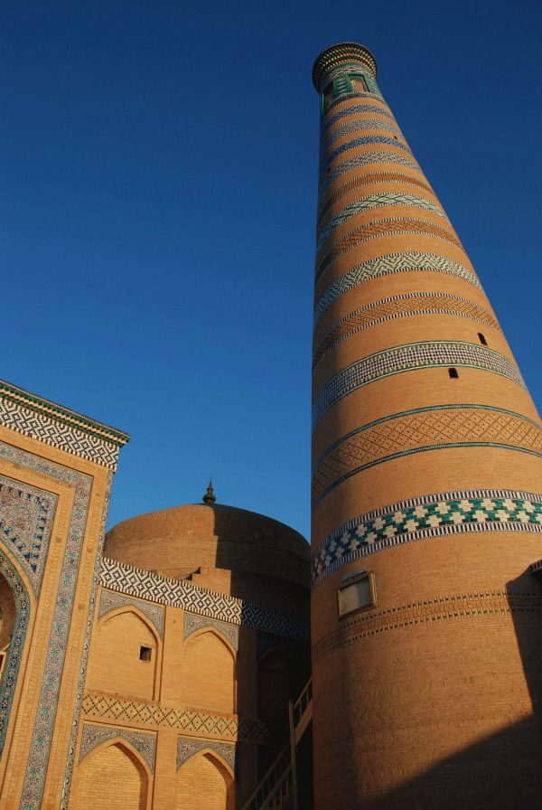 Minaret in the walled city of Khiva - Central Asia holidays