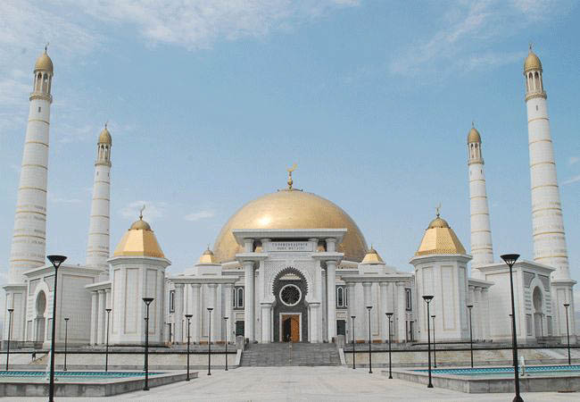 Modern mosque outside Ashgabat - Central Asia holidays