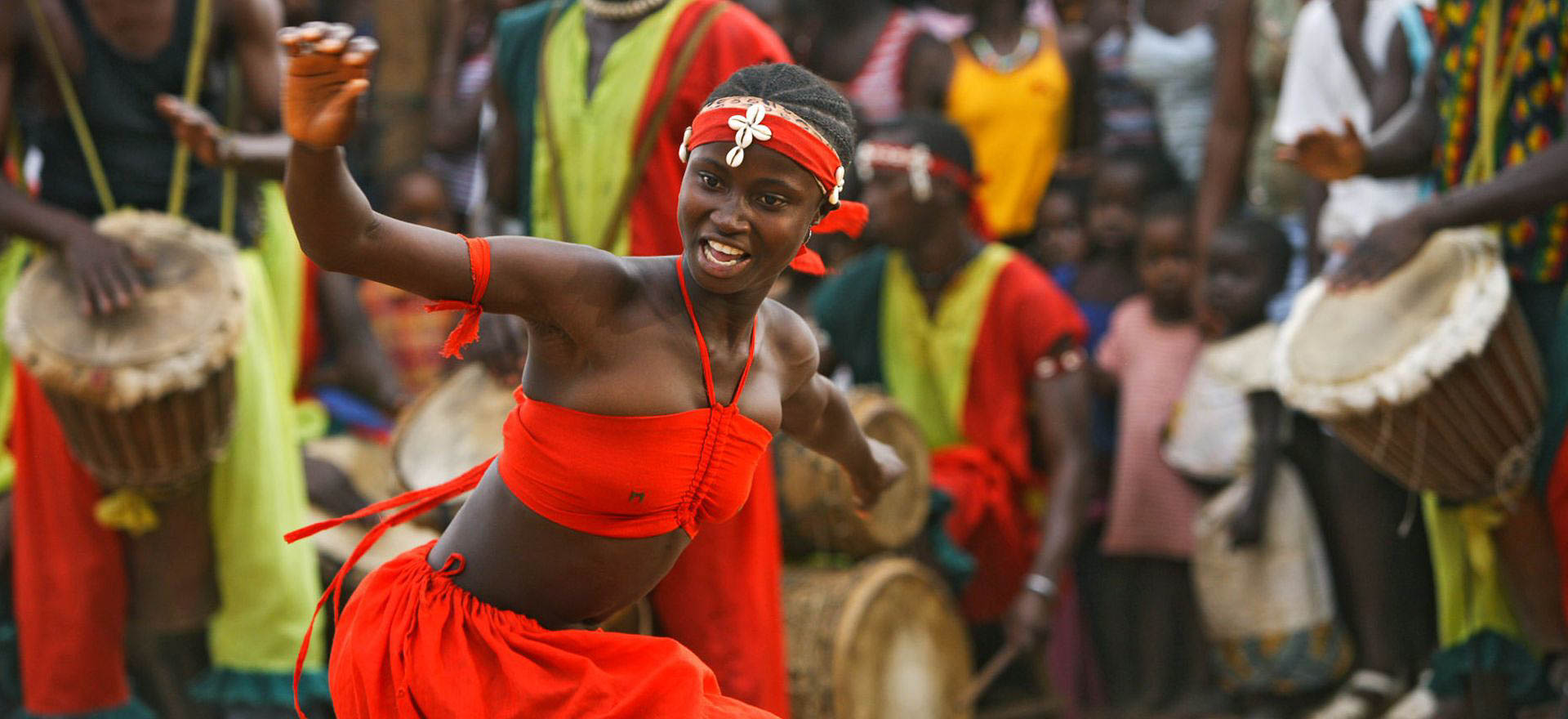 Woman dancing in tribal ceremony - Guinea-Bissau tours