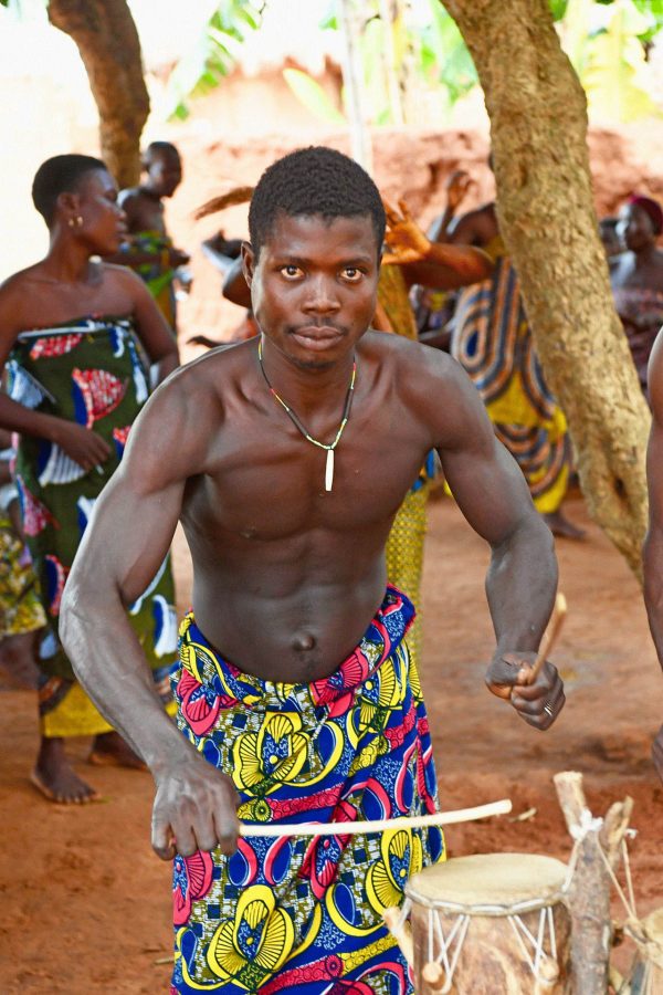 Man drumming in Togo - Ouidah Voodoo Festival tour