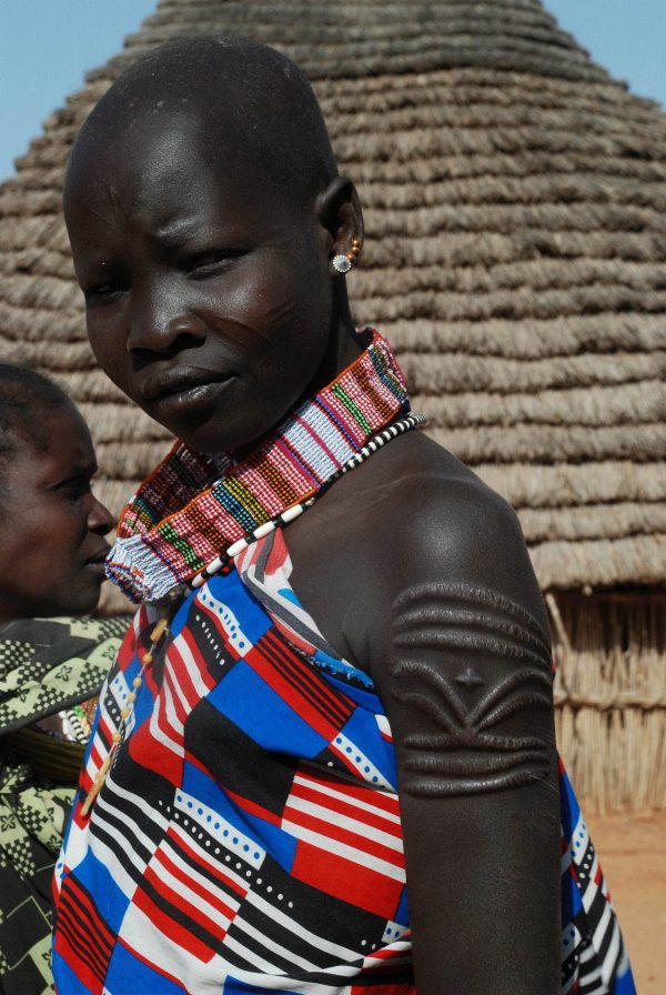 Toposa woman with traditional scarifications - South Sudan tour