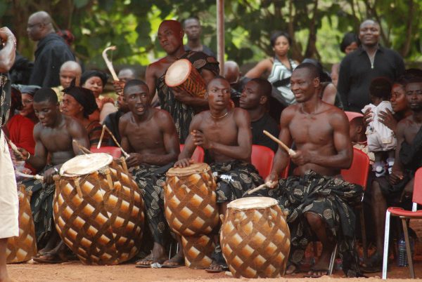 Drummers at Ashanti funeral - Ghana tour