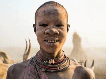 Mundari man in cattle camp - South Sudan tour