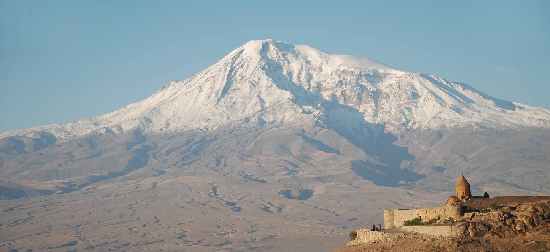 View of Mt Ararat with Khor Virap in foreground - Armenia tours and holidays