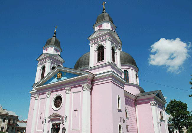 Pink church in Chernivtsi - Ukraine holidays and tours