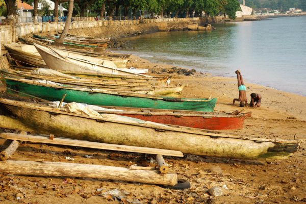 Fishing boats in a beachside village - São Tomé holidays