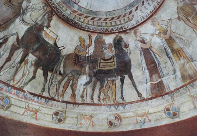 Ancient frescoes in the Thracian Tomb at Kazanlak - Bulgaria tours