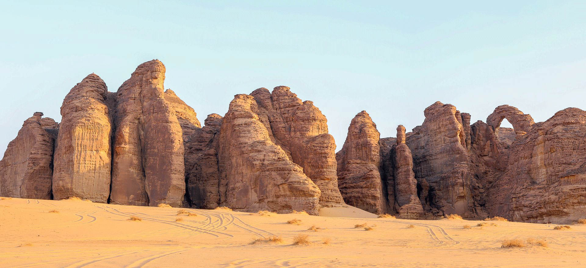 Eroded sandstone rocks in the desert - Saudi Arabia Holidays and tours