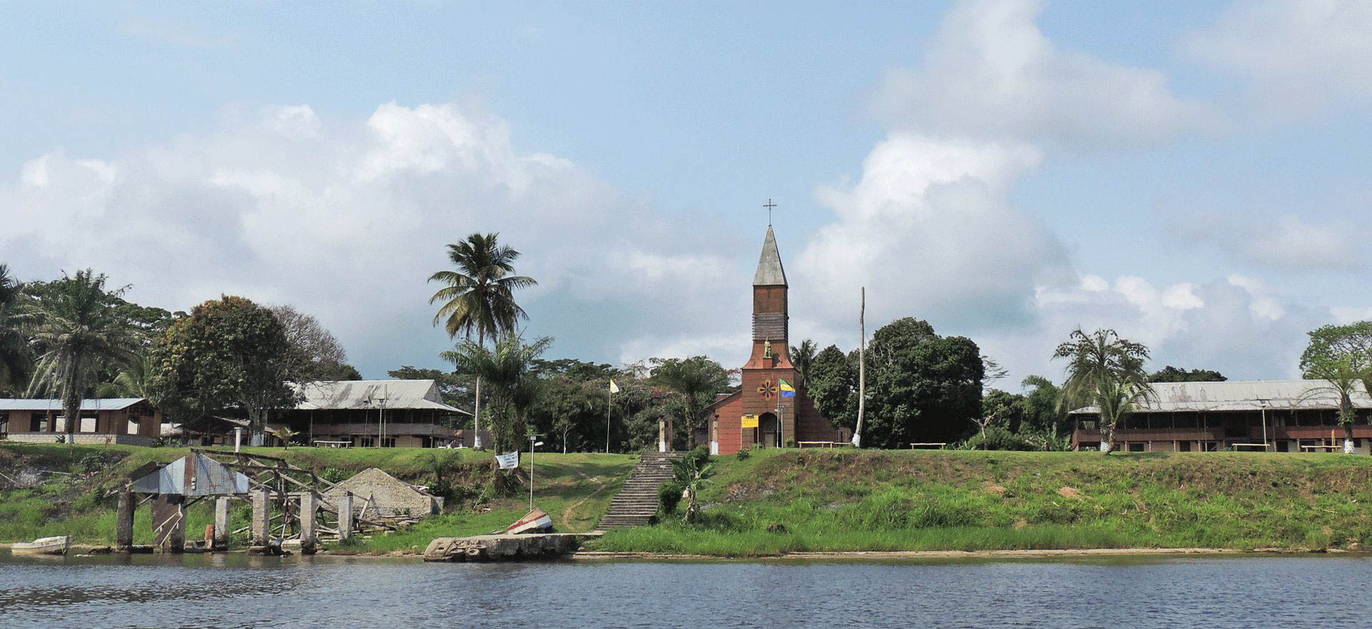 Gabon Holidays and Tours - View of Lambarene from the river