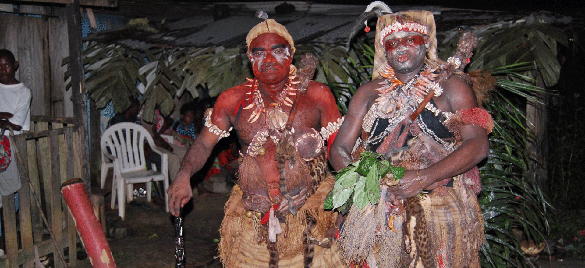 Bwiti priests at traditional ceremony - Gabon Holidays and Tours