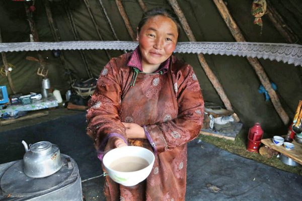 Nomad woman in ger - Mongolia itinerary