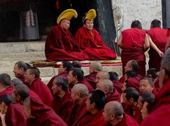 Monks in monastery - Tibet holidays