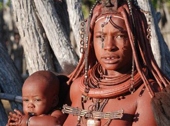 Himba woman and baby - Angola holidays