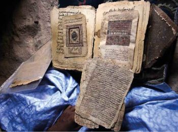 Ancient Islamic manuscript in a Chinguetti library - Mauritania Holidays and Tours