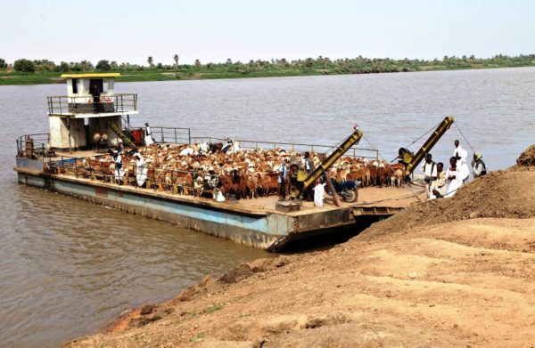 Boat crossing the River Nile