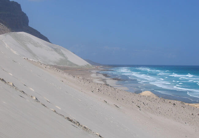 Sand dunes by the beach on Socotra Island