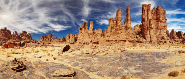 Eroded rock pillars in the Tassili n'Ajjer