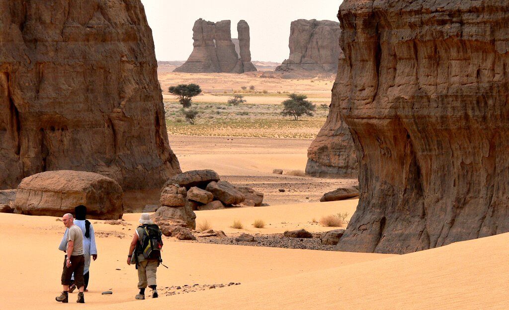 People in remote landscape - Algeria