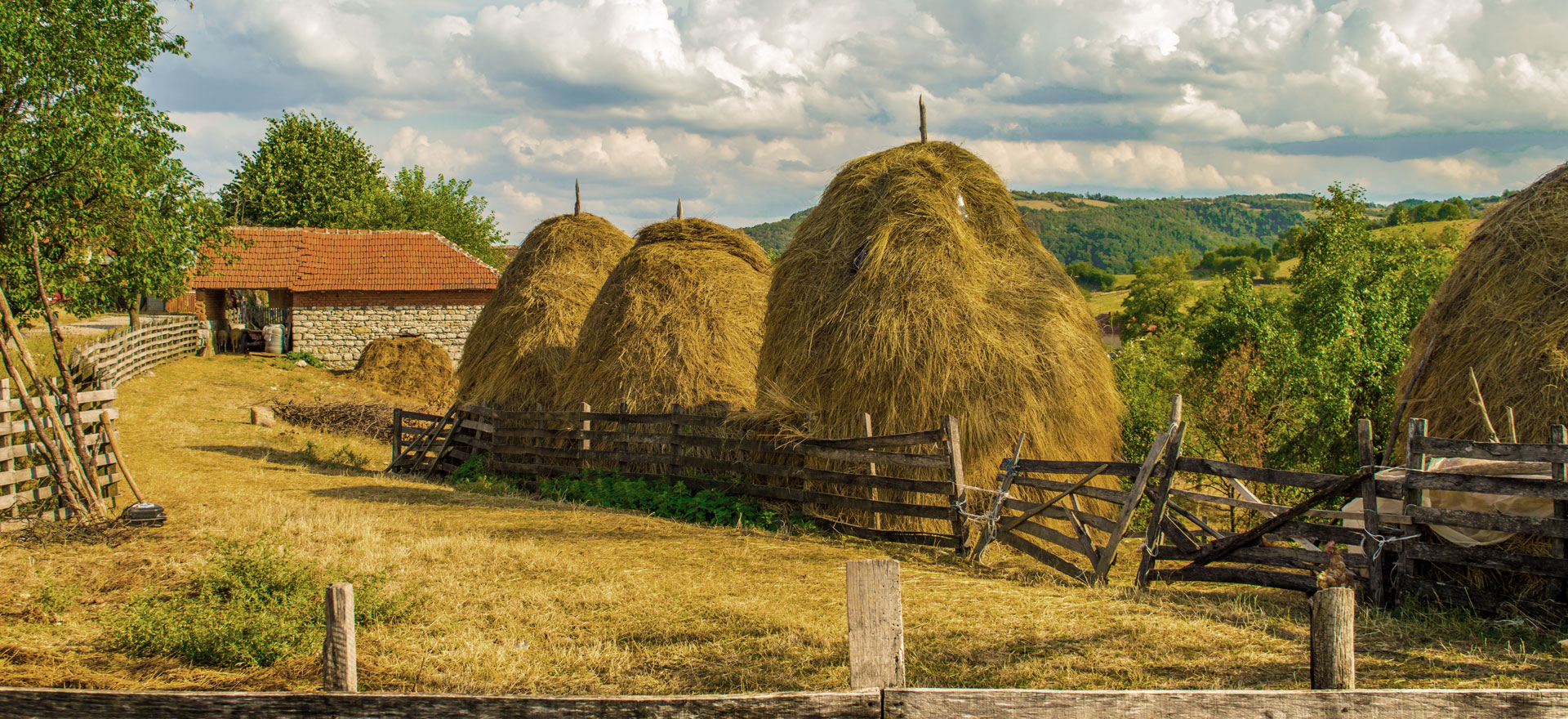 Haystacks in rural village - Serbia holidays and tours