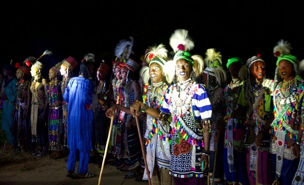 Members of the Njapto clan dancing. Photoblog of Gerewol Festival