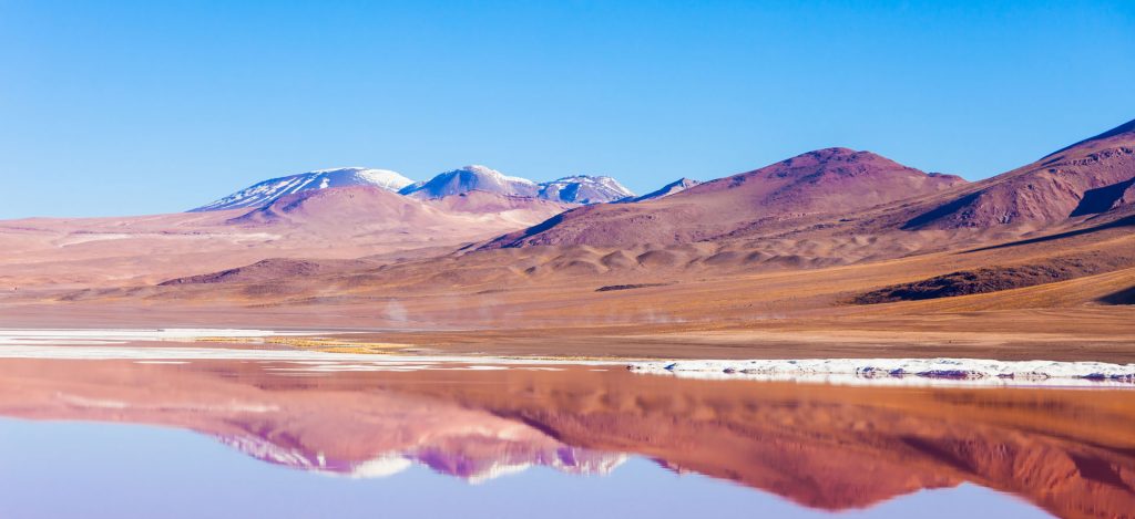 Laguna Colorada - hugs the border between Chile and Bolivia - visit on a small group tour 