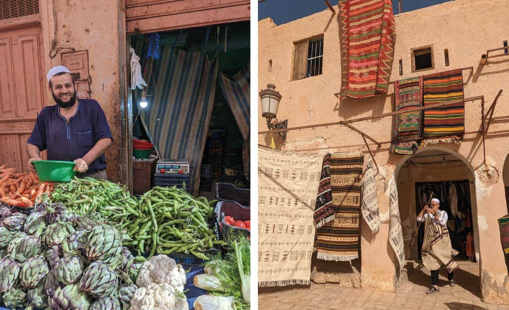 Ghardaia market stalls and shops, Algeria