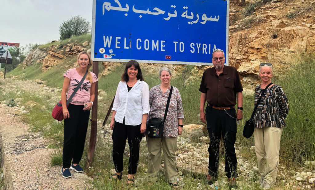 Native Eye tour group crossing the border when visiting Syria