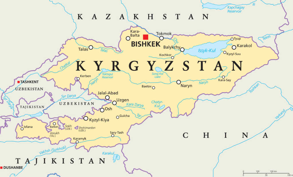 Map of Kyrgyzstan