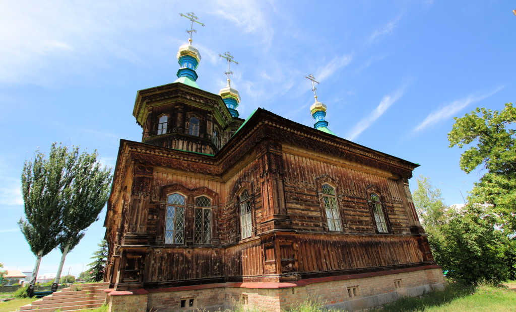 Wooden church in Kyrygzstan 