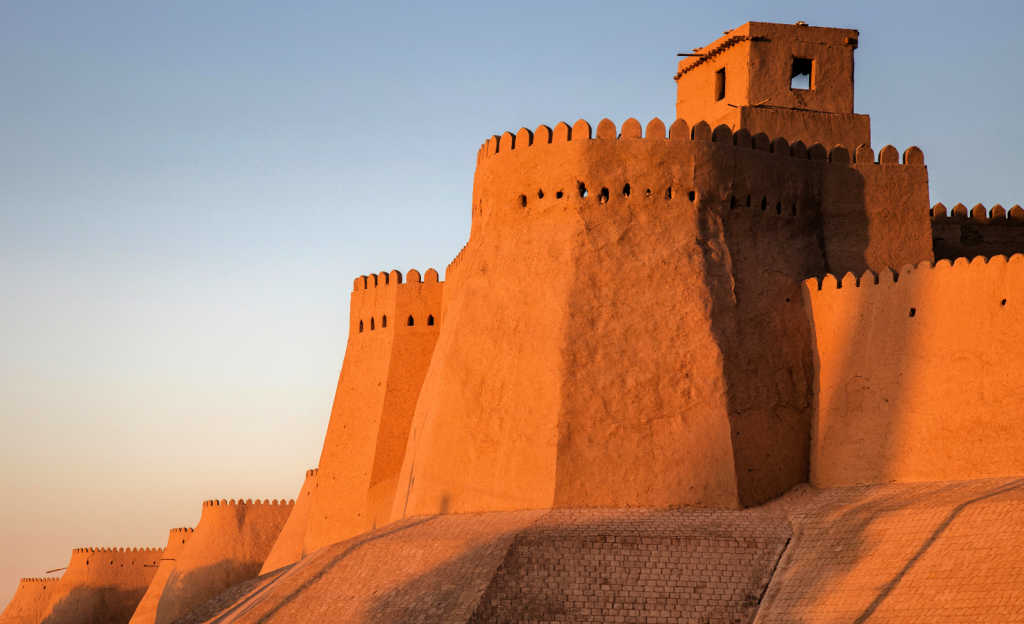 Citadel in Itchan Kala, the historic old town of Khiva in Uzbekistan