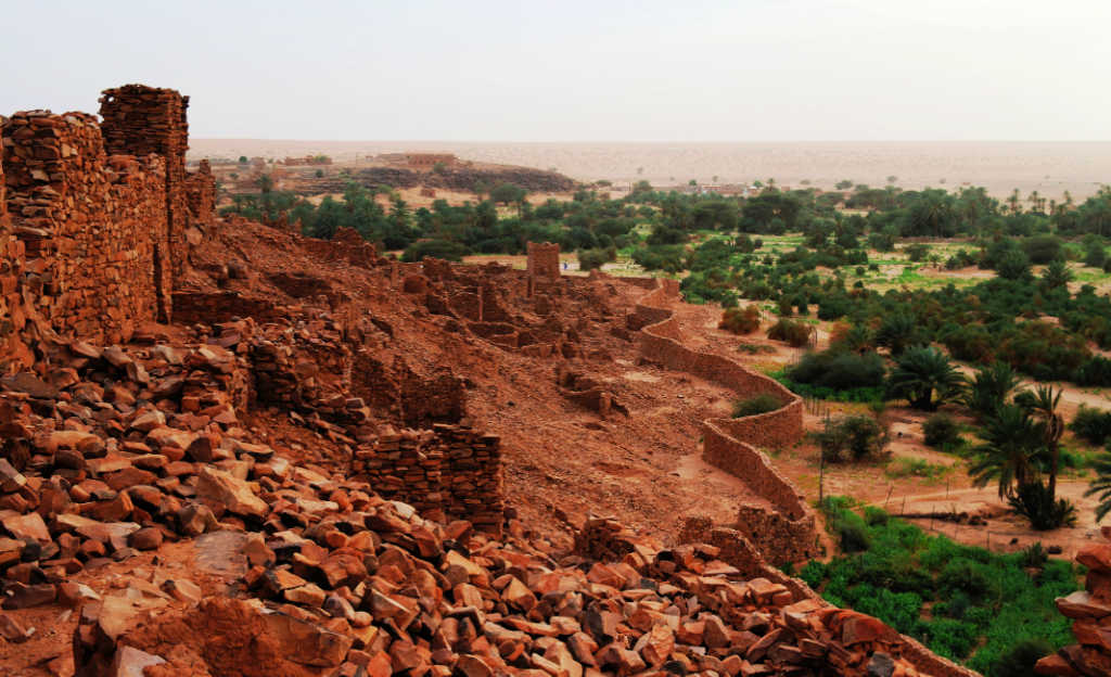 Ruins of Ouadane fortress in Sahara, Mauritania