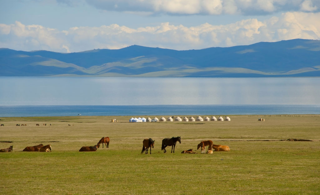 Yurts, horses, lakes in Kyrgyzstan